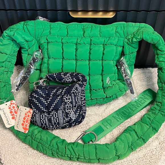 Free People Quilted Baby Carryall Sling Bag + Keychain + Printed Micro Pouch - Picture 5 of 17